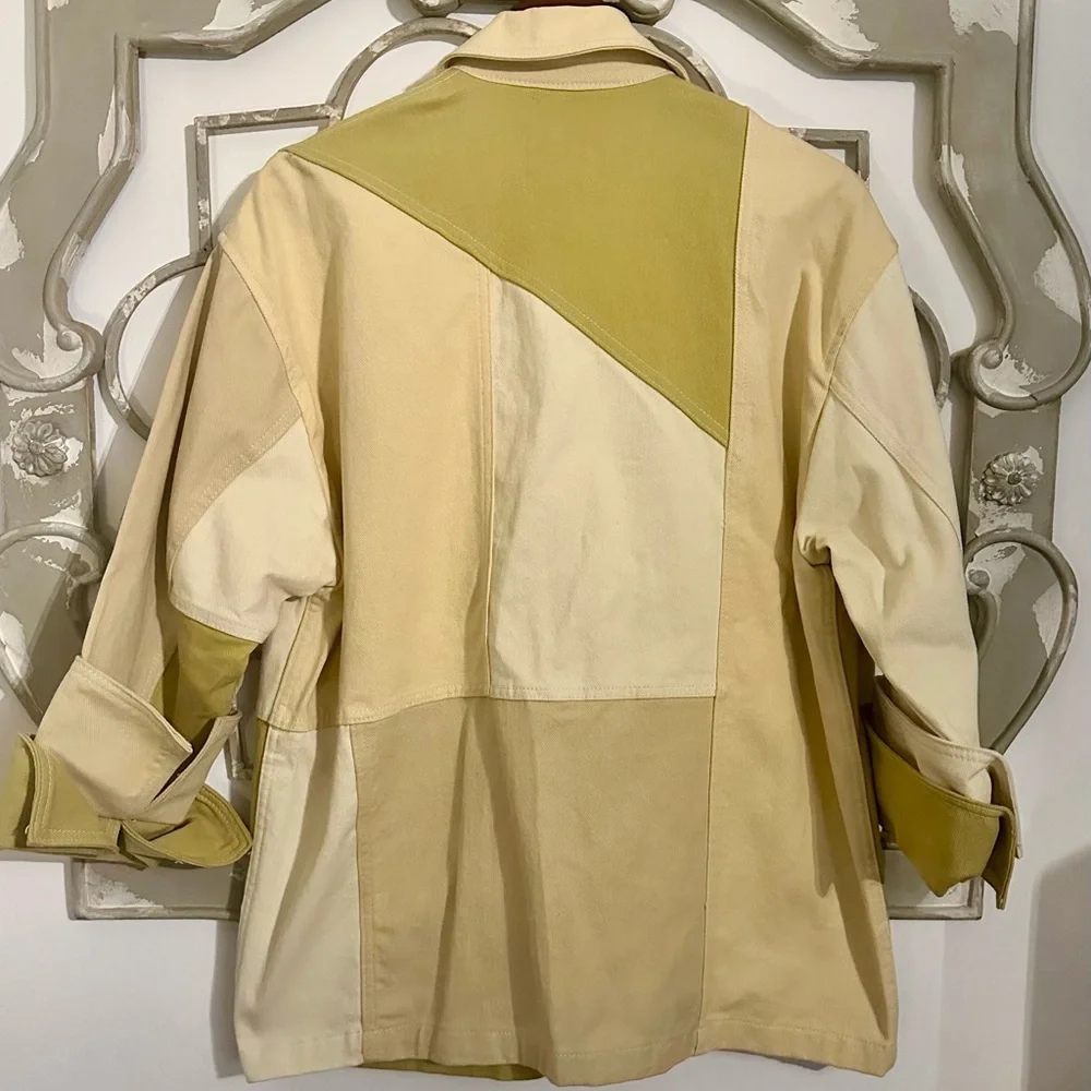 Zara Gabardine Patchwork Jacket Size Small *Oversized fit* - Picture 3 of 7